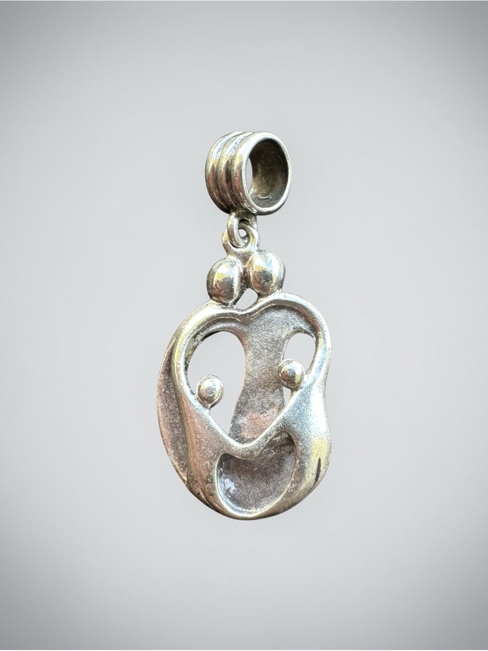 Sterling Silver 925 Carolyn Pollack Abstract Family Slide Pendant